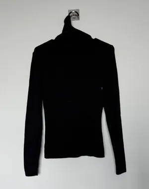 Black Basic Gap Rib Knit Turtle Neck thumbnail 4