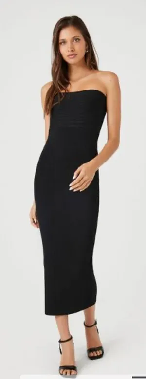 Forever 21 Compact Ribbed Knit Midi Tube Dress thumbnail 1