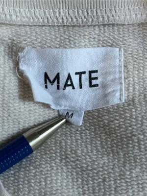 MATE the Label Organic Fleece Shrunken Crew Neck Sweatshirt Bone M streetwear thumbnail 6