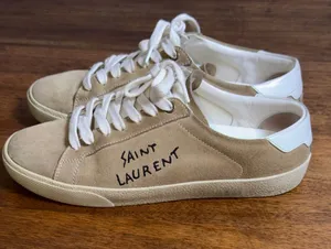 Saint Laurent Court ClassicSL/06 Beige Leather and‎ Suede Low Top Sz 39.5/9-9.5 thumbnail 1