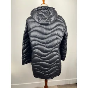 Andrew Marc Long Down Puffer Coat Black XL 650 Fill Packable Hooded Winter thumbnail 2