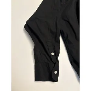 Aerie Women's Black Button Up Shirt Casual Lightweight Minimalist Size Medium thumbnail 6