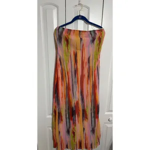 SNDYS St Barts Maxi Dress Abstract‎ Multi-Color Strapless NWT Artistic Vibrant L thumbnail 4