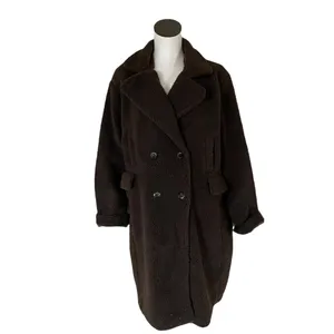 NWT Stoosh Sherpa Fabric Teddy Double-Breasted Long Coat IN BRACKEN thumbnail 3