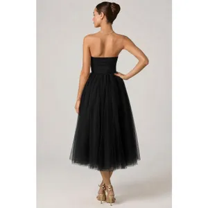 Oh Polly Cindy Tulle Corset Midmaxi Dress Black Size 8 New thumbnail 2