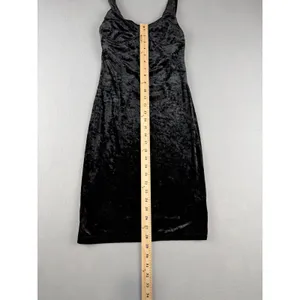 Cheap Monday Black Crushed Velvet Bodycon Mini Dress Sleeveless Sheath Womens thumbnail 8