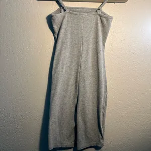 Bozzolo Gray Ribbed One-Piece Bodysuit SZ S Top Minimalist Y2K Petite Sleeveless thumbnail 6
