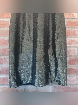Lauren Ralph Lauren Sequin Shift Dress Women’s 8 Silver Black Party Eras Glam thumbnail 3