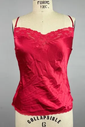 Victoria's Secret Satin Lace Camisole Top Red XS thumbnail 1