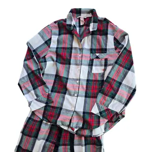 Victoria's Secret -430 Flannel Pajama Set Womens Medium Red Green‎ Plaid thumbnail 5