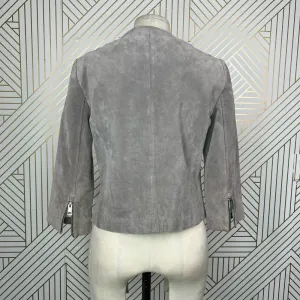 Soia + Kyo Collarless Zip Front Suede Jacket Tan Brown Size‎ US Small thumbnail 8