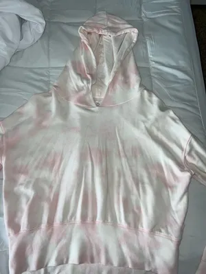 Aerie - Pink Tie Dye Cropped Hoodie - Medium thumbnail 1