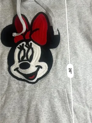 Disney Gray Hoodie Sweater with Red-Accented Minnie Mouse thumbnail 7