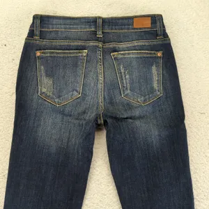 JUDY BLUE Skinny Fit Jeans Distressed Ripped‎ Blue Denim Womens Size 5 27 thumbnail 7