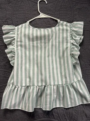 Green and white striped blouse Size XS thumbnail 3