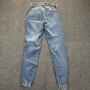 Paige Jeans Womens 27 Blue Hoxton Ankle Skinny Mid Rise Raw‎ Hem Stretch Denim thumbnail 4