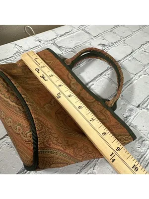 ETRO Paisley Mini Libra Hand Bag Tote Small Nylon Clasp Fabric Pattern Authentic thumbnail 13