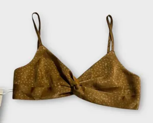 ACOA Bralette Crop Top Women's Small Brown Strappy Twisted Front Elastic Back thumbnail 1