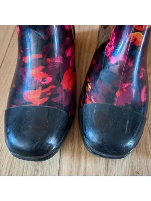 Sanmm Womens Floral Rain Boots thumbnail 3