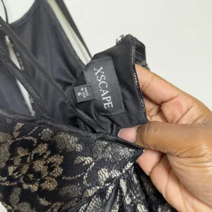 Xscape Women Formal Dress 6 Black Lace Halter Neck Keyhole Maxi Evening Gown thumbnail 6