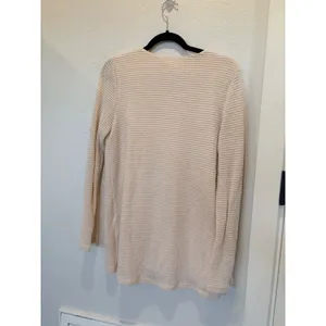 Sabo Skirt Emel Cream Waffle Knit Tie Front Long Sleeve Cardigan Top M thumbnail 5