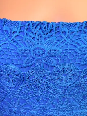 GUESS Blue Lace Maxi Dress - Women. thumbnail 6