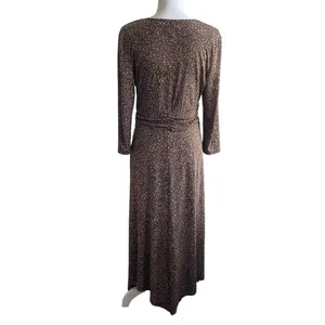 VTG Robbie Bee Maxi Dress Women 10 High Ruched‎ Waist Ditsy Print Modest Retro thumbnail 2