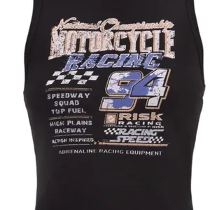 No Boundaries Black Graphic Motorcycle Racing Tank Top thumbnail 3