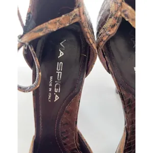 Vintage Via Spiga Snake Skin Leather Brown Multicolor Women’s Sz 8 Italy RARE thumbnail 7