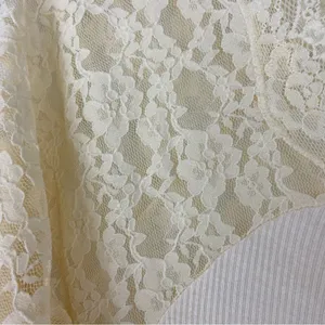 Free People Cream Lace Sleeved Romantic Fairycore Regencycore Ribbed Top thumbnail 13