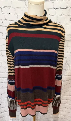 Paisley & Gray Retro Striped Wool-Blend Turtleneck Sweater Size Large thumbnail 1