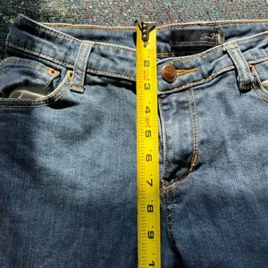 Seven7 Blue Straight Leg Jeans Classic Style Light Distressed SZ 4 Y2K Mid Rise thumbnail 11