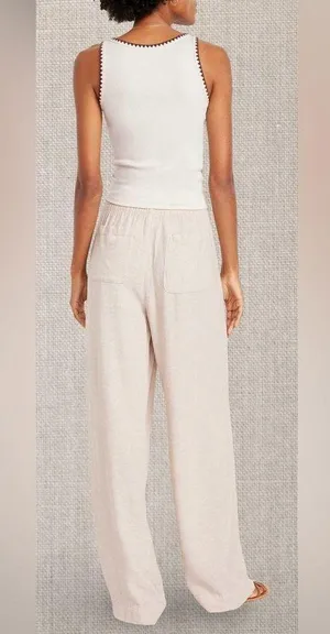 NWTS💓GAP OLD NAVY XL💓LINEN WIDE LEGGED PANTS SIDE AND BACK POCKETS thumbnail 3
