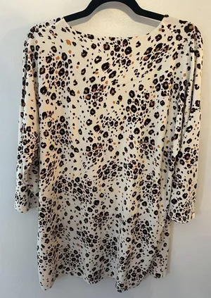 Chico's Touch of Cool Animal Print Wedge Tunic Size 2 Large Stretchy thumbnail 4