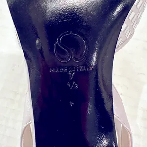 St. John Slingback Pointy Toe Pumps Women's 7.5B Silver Leather Strap‎ Vintage thumbnail 5