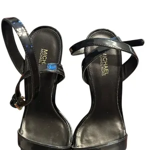 Michael Kors Black Patent Leather Strappy Block Heel Sandals (Size 5.5M) thumbnail 4