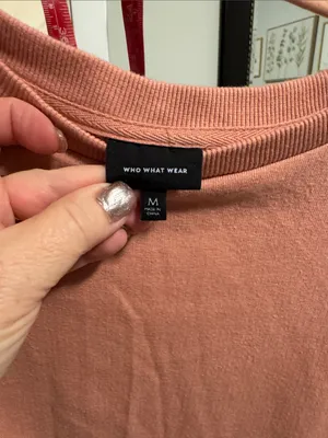 Who What Wear Dusty Rose Puff-Sleeve Pullover thumbnail 2