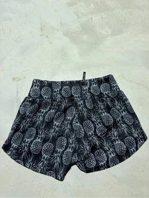 Love fitness Women's Black Pineapple Print Athletic Shorts medium thumbnail 6