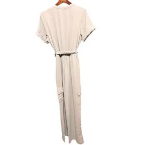Women's Jumpsuit Casual Button Down Short Sleeve Sage Green belted‎ Size Unknown thumbnail 2