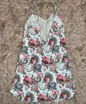 Vintage Victoria Secret Silk/ Polyester /Satin Paisley Lingerie Dress Medium thumbnail 4