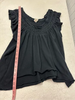 We The Free Black Coconut tree Smocked Off-Shoulder Tunic Top Size S thumbnail 8