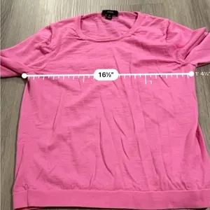 J. Crew Pink 100% Merino Wool Long Sleeve Pullover‎ Sweater Size M thumbnail 8