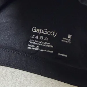 GapBody Super Stretch Bandeau Bralette Black Strapless Wireless Bra Medium NWT thumbnail 6