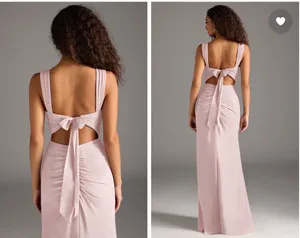 Azazie Dress Bridesmaid bushing pink chiffon thumbnail 3