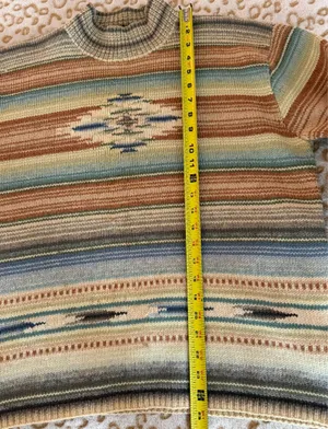 VTG Lauren Ralph Lauren Hand Knit Serape Sweater 100% Lambswool Size: L thumbnail 7