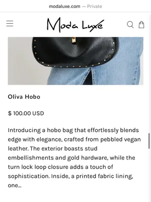 Moda Luxe Black Leather Purse thumbnail 2