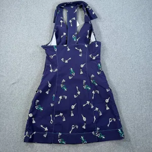 Maeve The Amelia Collared Mini Dress Size Medium Navy Blue Key Button Front New thumbnail 9
