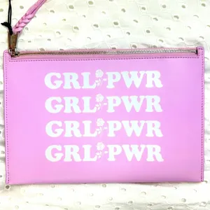 Rebecca Minkoff Girl Power Leather Zip Pouch Clutch - Light Orchid Pink thumbnail 4
