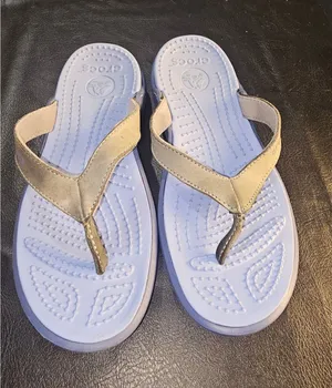 Crocs Womens Blue Thong‎ Sandals 7 thumbnail 1