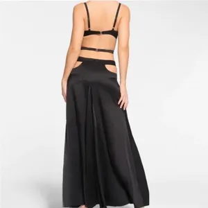 NWT‎ SKIMS Sand Washed Silk Strappy Cut Out Slip Dress Back Sz Large thumbnail 3